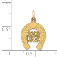 14K Good Luck Horseshoe Charm view 4