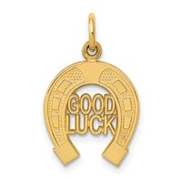 14K Good Luck Horseshoe Charm view 1