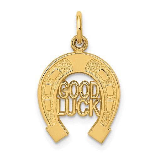 14K Yellow Gold Good Luck Horseshoe Charm