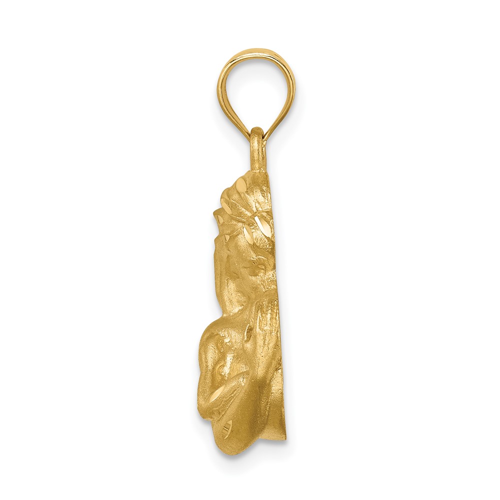 14K Brushed Diamond-cut Mom/Baby Pendant (C4540)