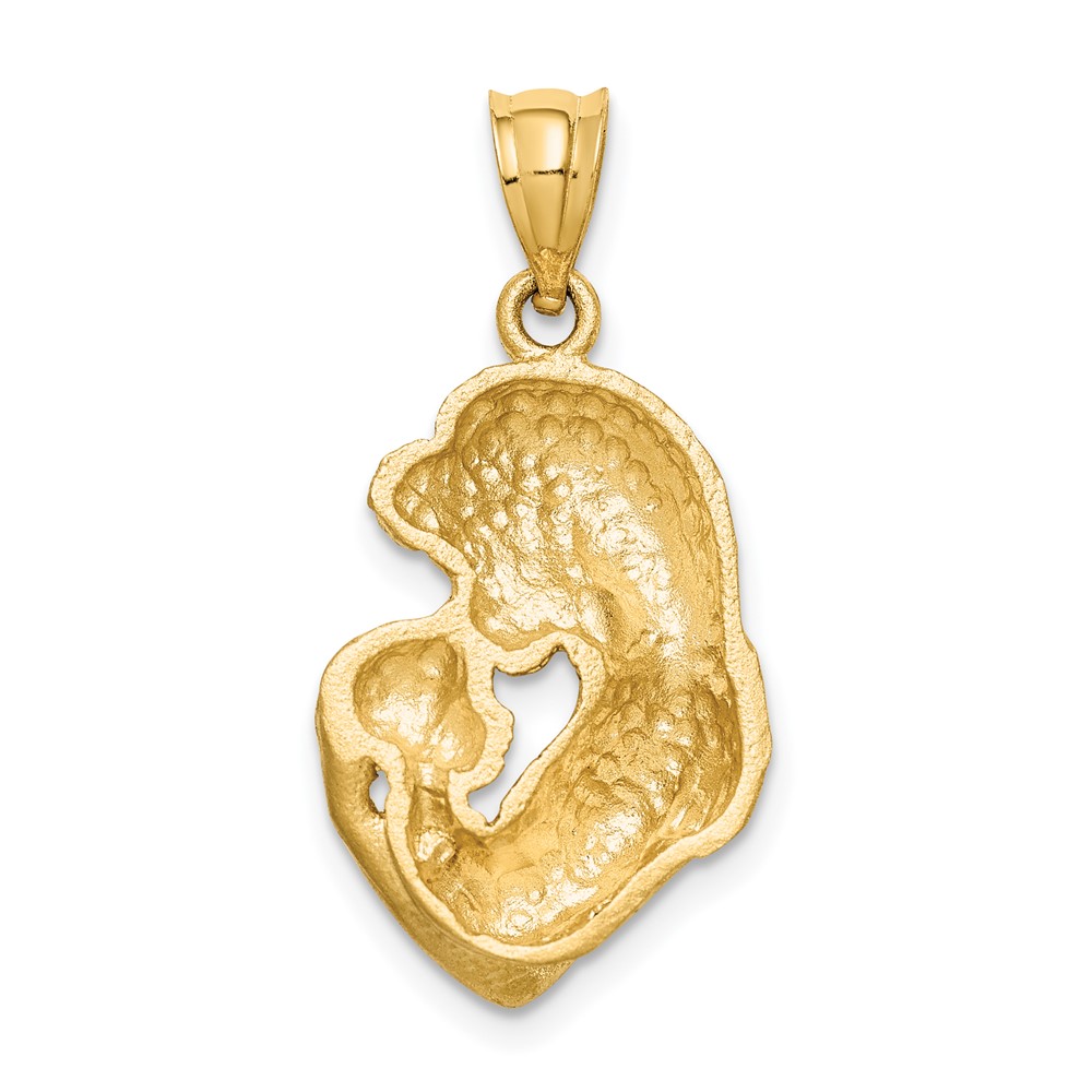 14K Brushed Diamond-cut Mom/Baby Pendant (C4540)