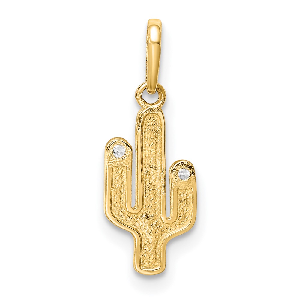 14K Cactus CZ Pendant (C4546)