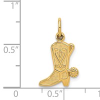 14K Yellow Gold Cowboy Boot Charm with Spur view 4
