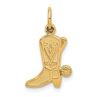 14K Yellow Gold Cowboy Boot Charm with Spur view 1