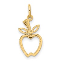 14K Yellow Gold Diamond-cut Apple Charm view 3
