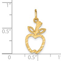 14K Yellow Gold Diamond-cut Apple Charm view 4