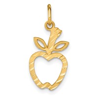 14K Yellow Gold Diamond-cut Apple Charm view 1