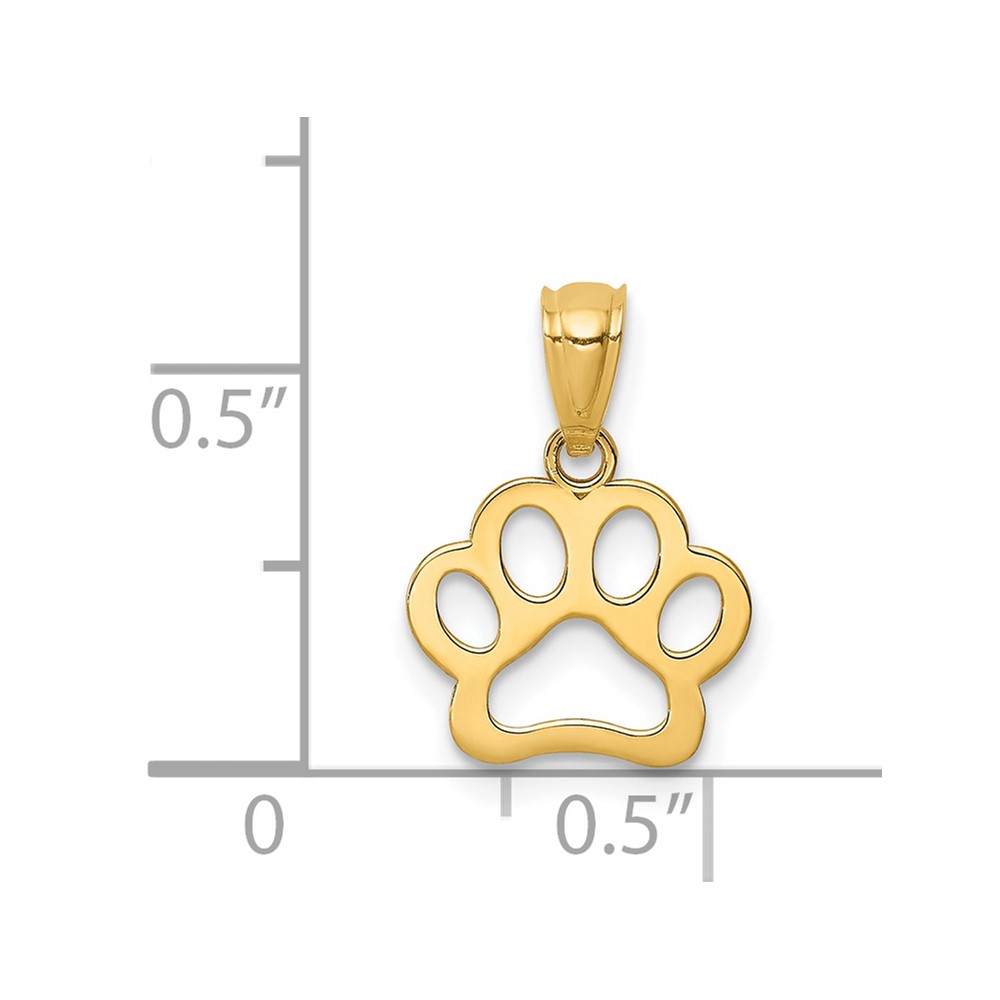 14K Dog Paw Pendant (C4614)