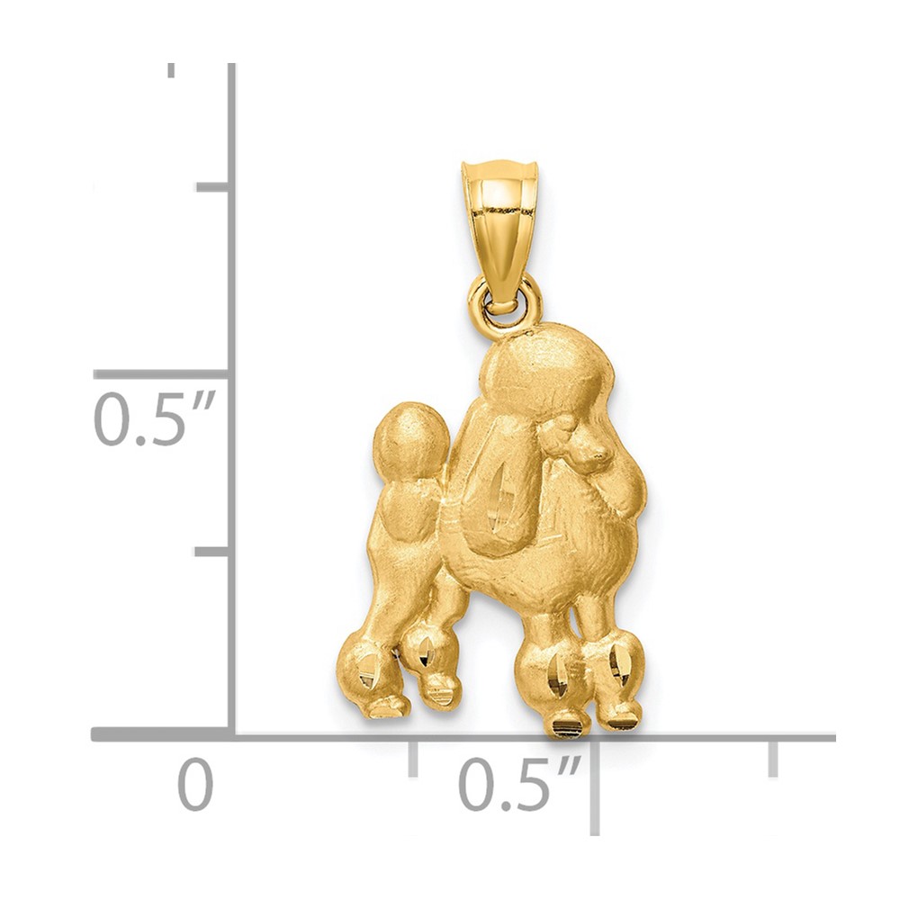14K Diamond-cut Poodle Pendant (C4619)
