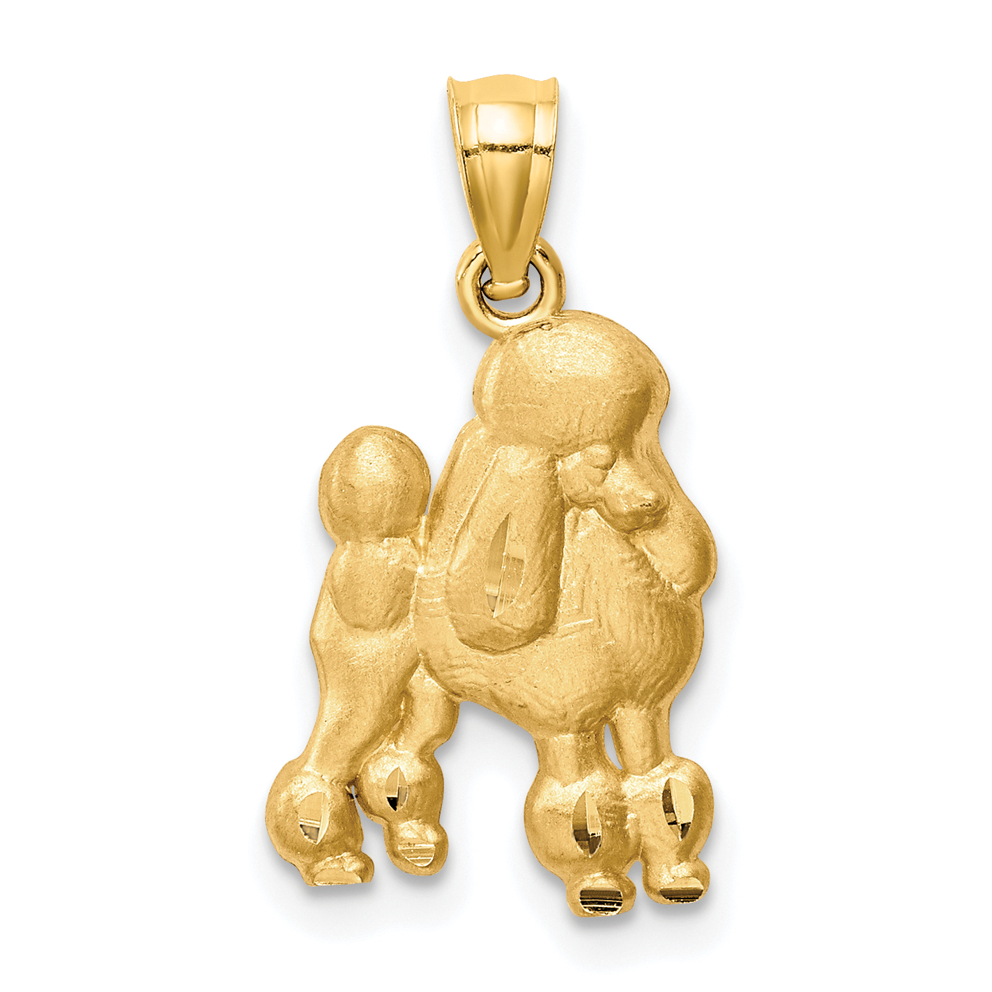 14K Diamond-cut Poodle Pendant (C4619)