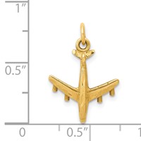 14K Yellow Gold 3-D Airplane Charm view 4
