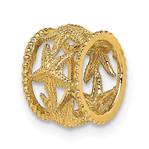 14K Polished Starfish Barrel Slide