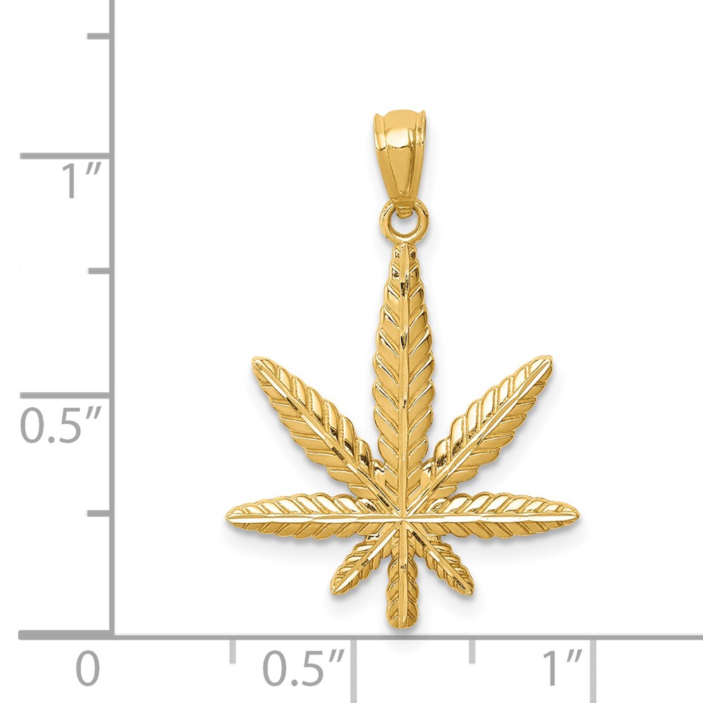 14K Leaf Pendant (C4642)