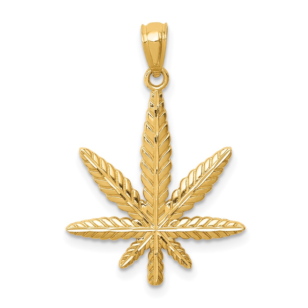 14K Leaf Pendant (C4642)