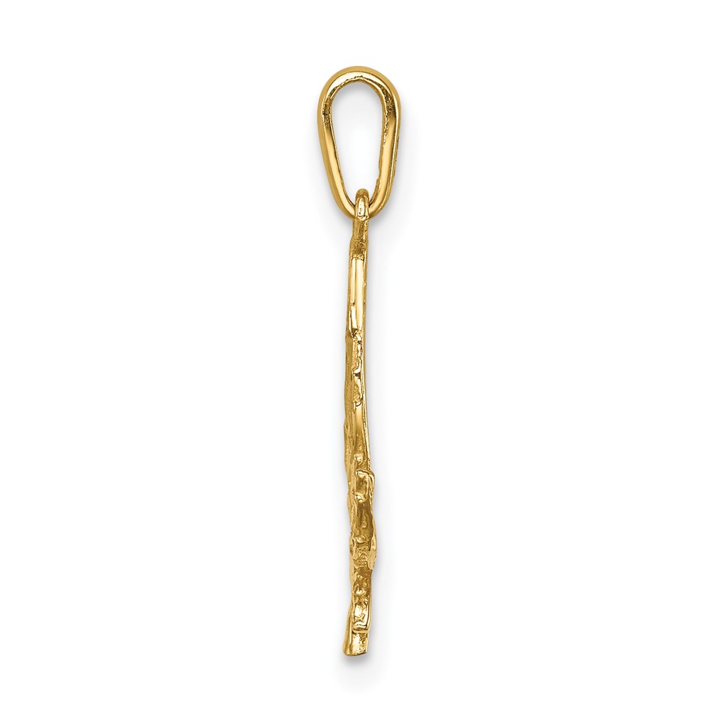 14K Diamond-Cut Leaf Pendant (C4645)