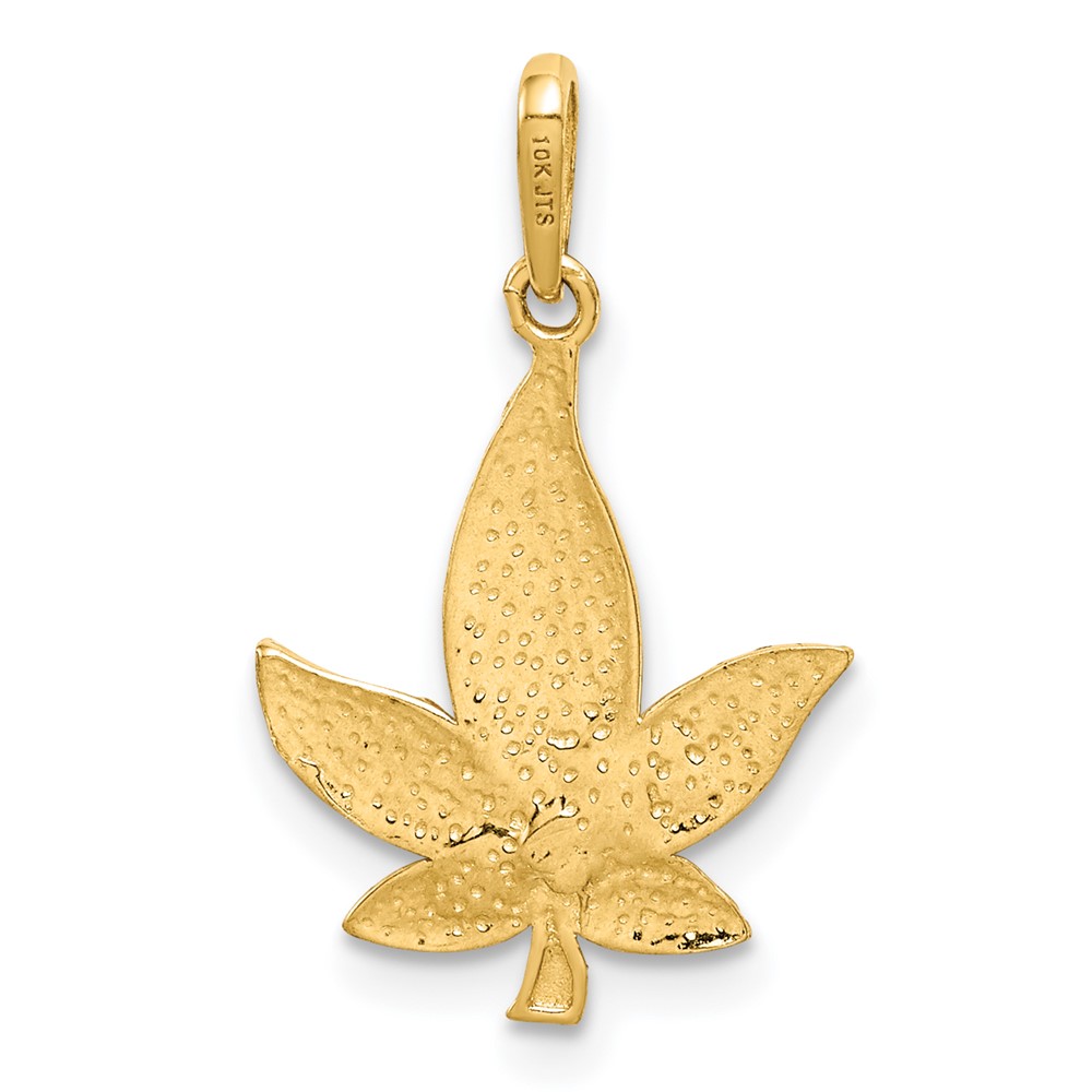 14K Diamond-Cut Leaf Pendant (C4645)
