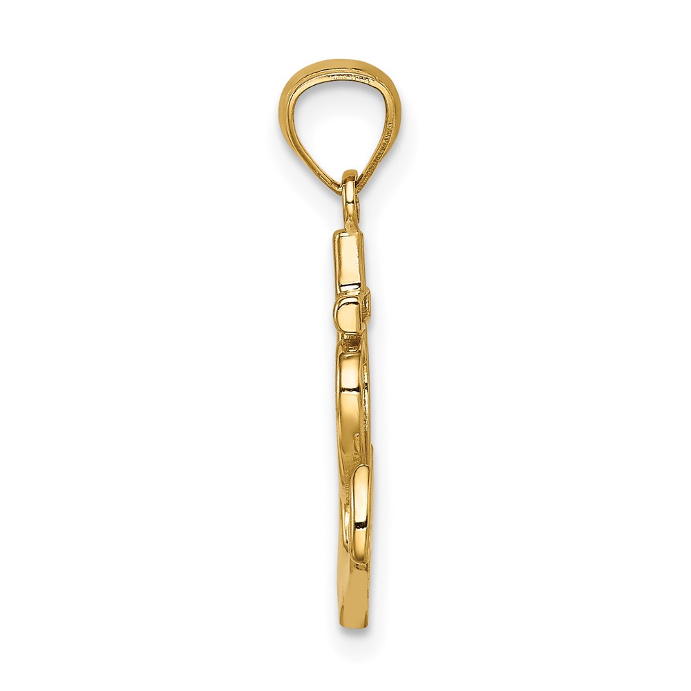 14K Anchor with Heart Pendant (C4648)