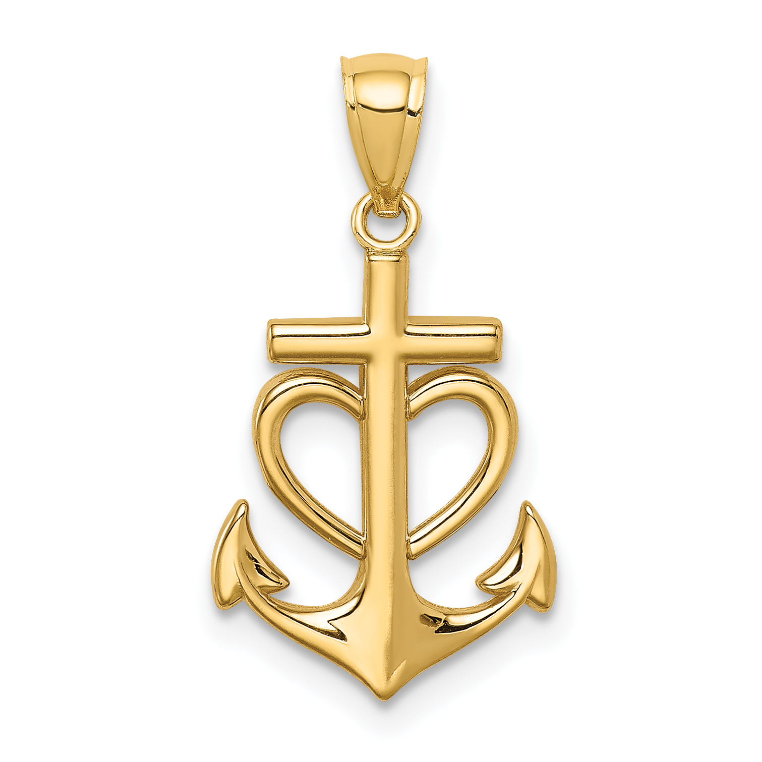 14K Anchor with Heart Pendant (C4648)