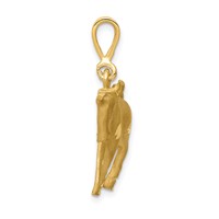 14K Yellow Gold Satin Diamond-cut Taurus Zodiac Charm view 2