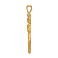 14K Yellow Gold Satin Diamond-cut Gemini Zodiac Charm view 2