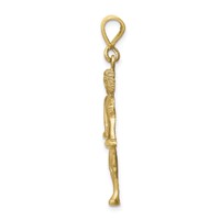 14K Yellow Gold Satin Diamond-cut Libra Zodiac Charm view 2