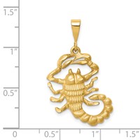 14K Yellow Gold Satin Diamond-cut Scorpio Zodiac Charm view 3