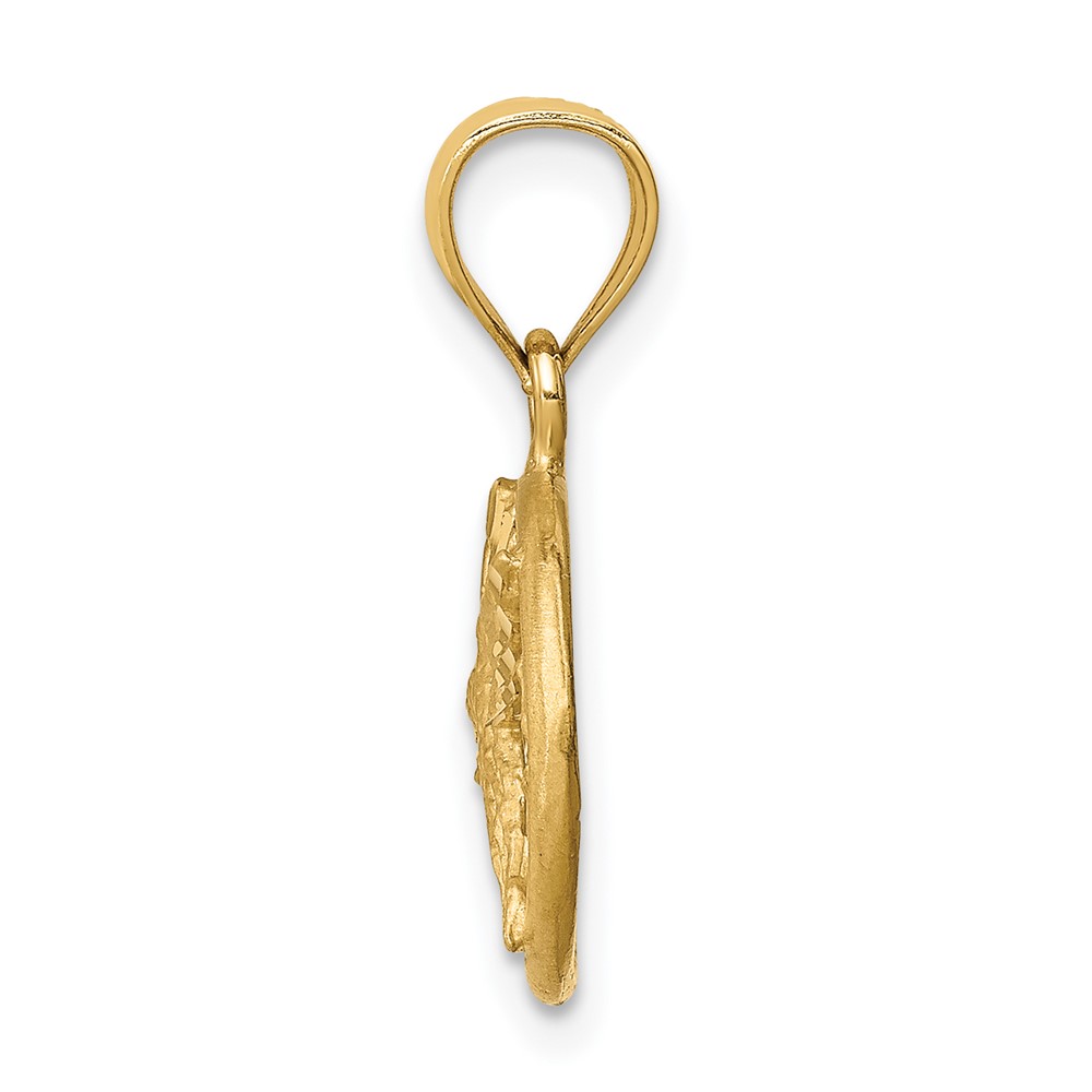 14K D/C Brushed Hummingbird Pendant (C4720)