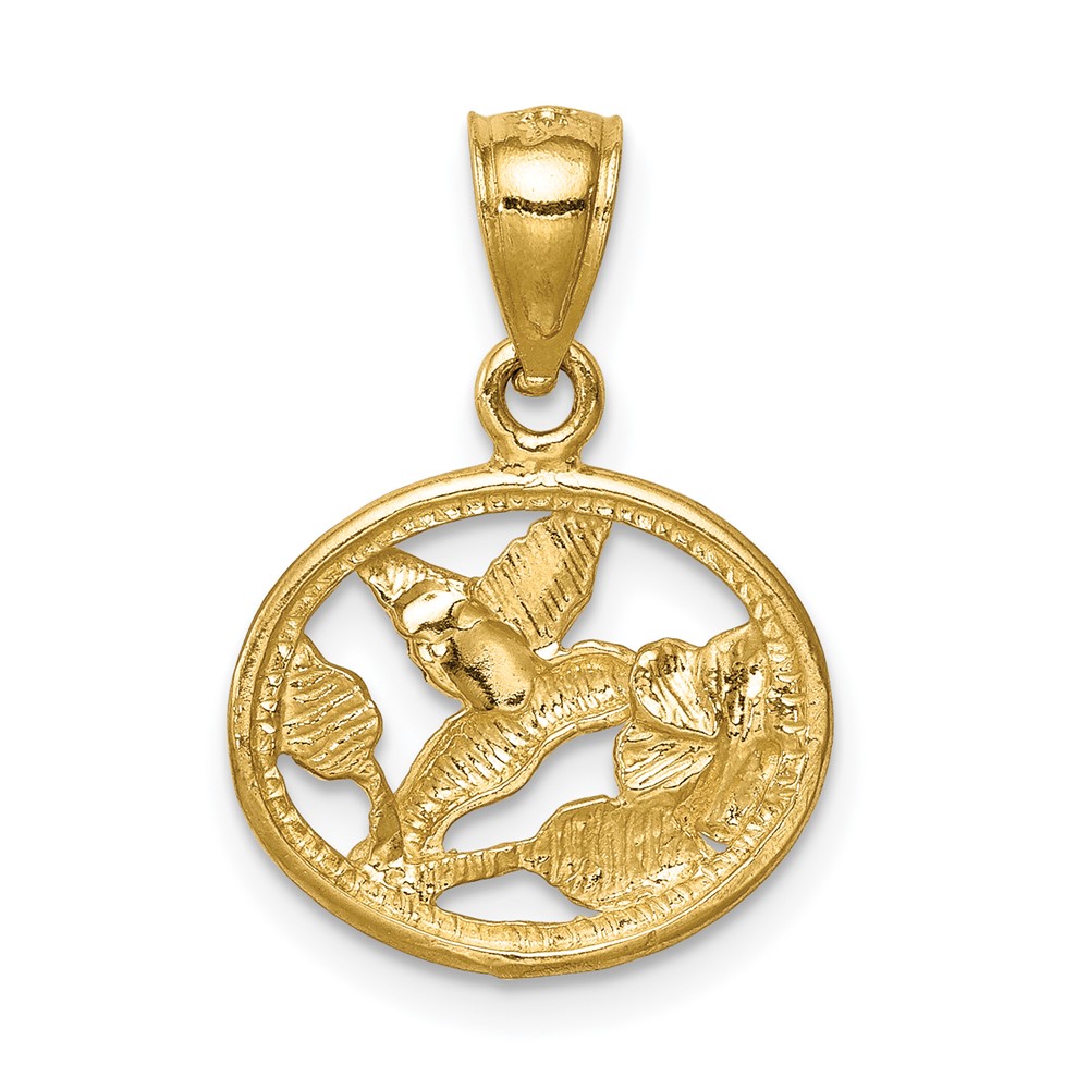 14K D/C Brushed Hummingbird Pendant (C4720)