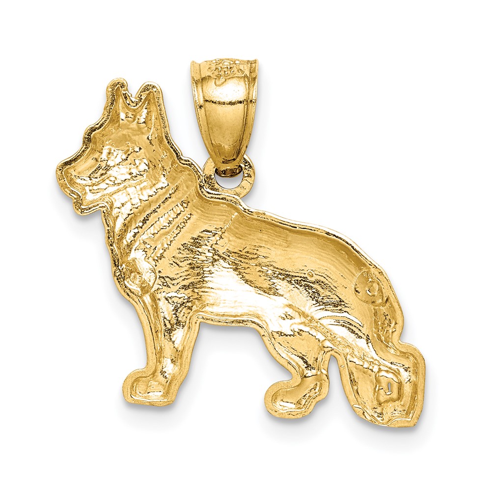 14K Diamond-cut German Shepherd Pendant (C4729)