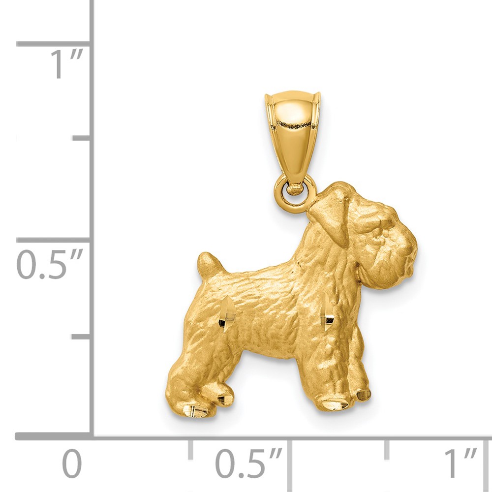 14K Diamond-cut Mini Schnauzer Pendant (C4730)