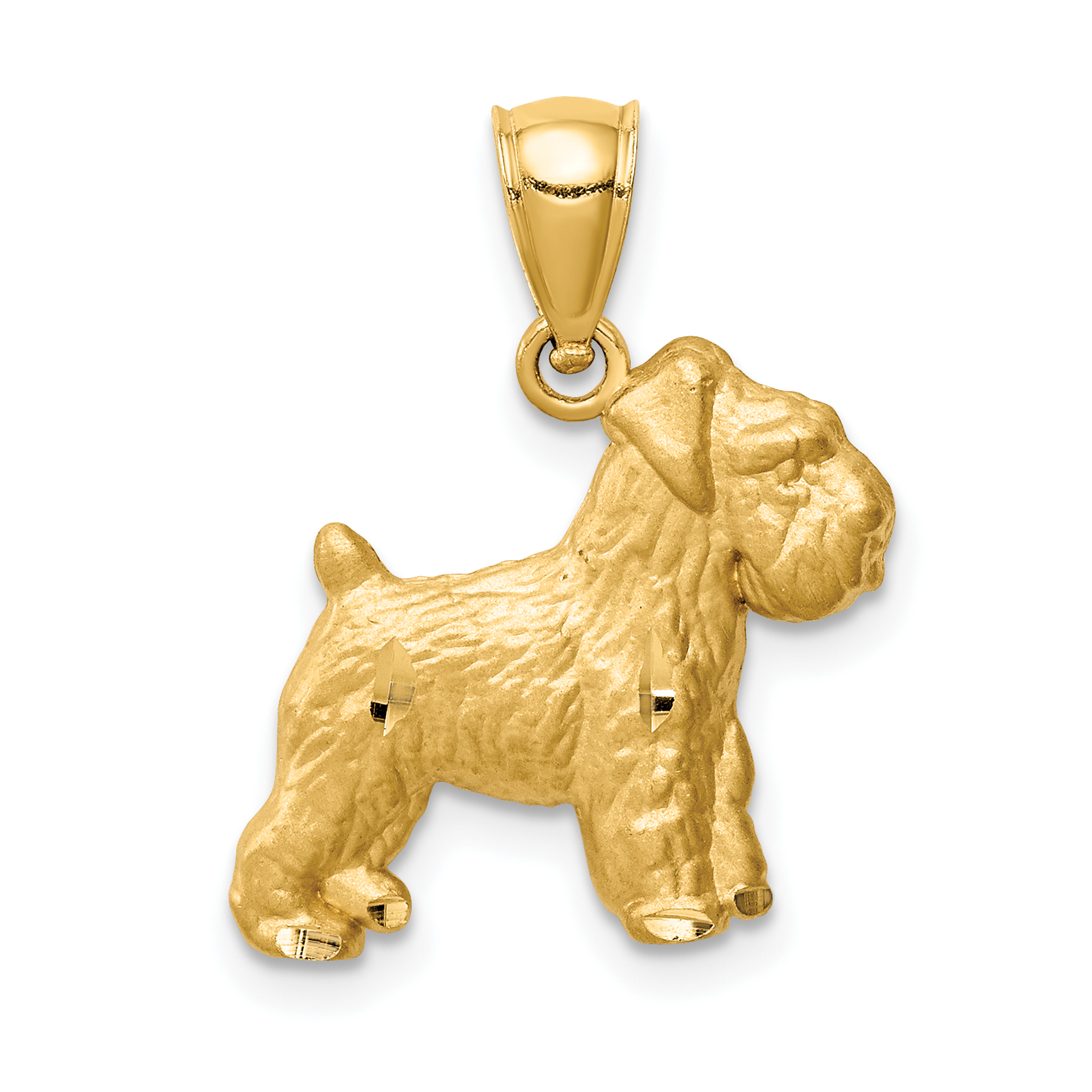 14K Diamond-cut Mini Schnauzer Pendant (C4730)