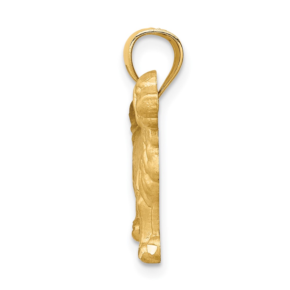 14K Diamond-cut Golden Retriever Pendant (C4733)