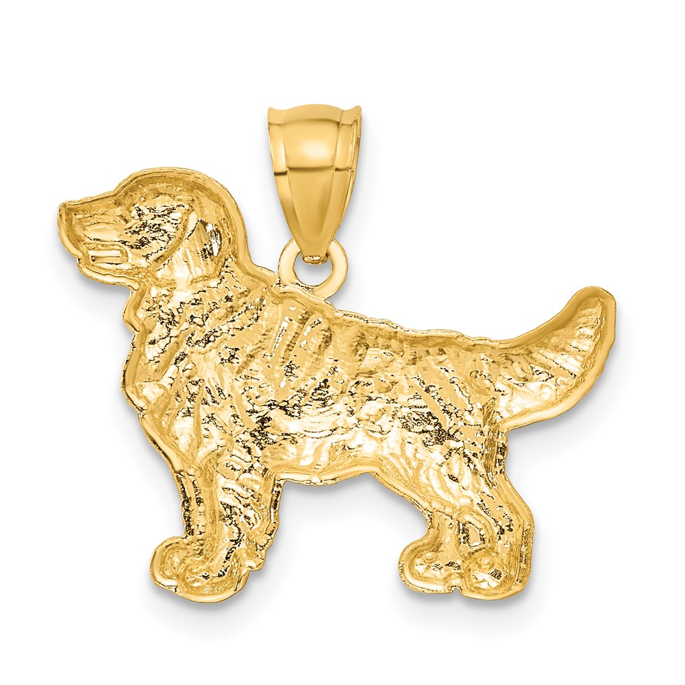 14K Diamond-cut Golden Retriever Pendant (C4733)