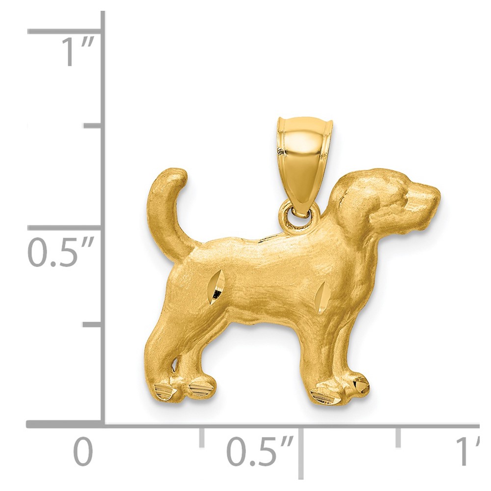 14K Diamond-cut Beagle Pendant (C4734)