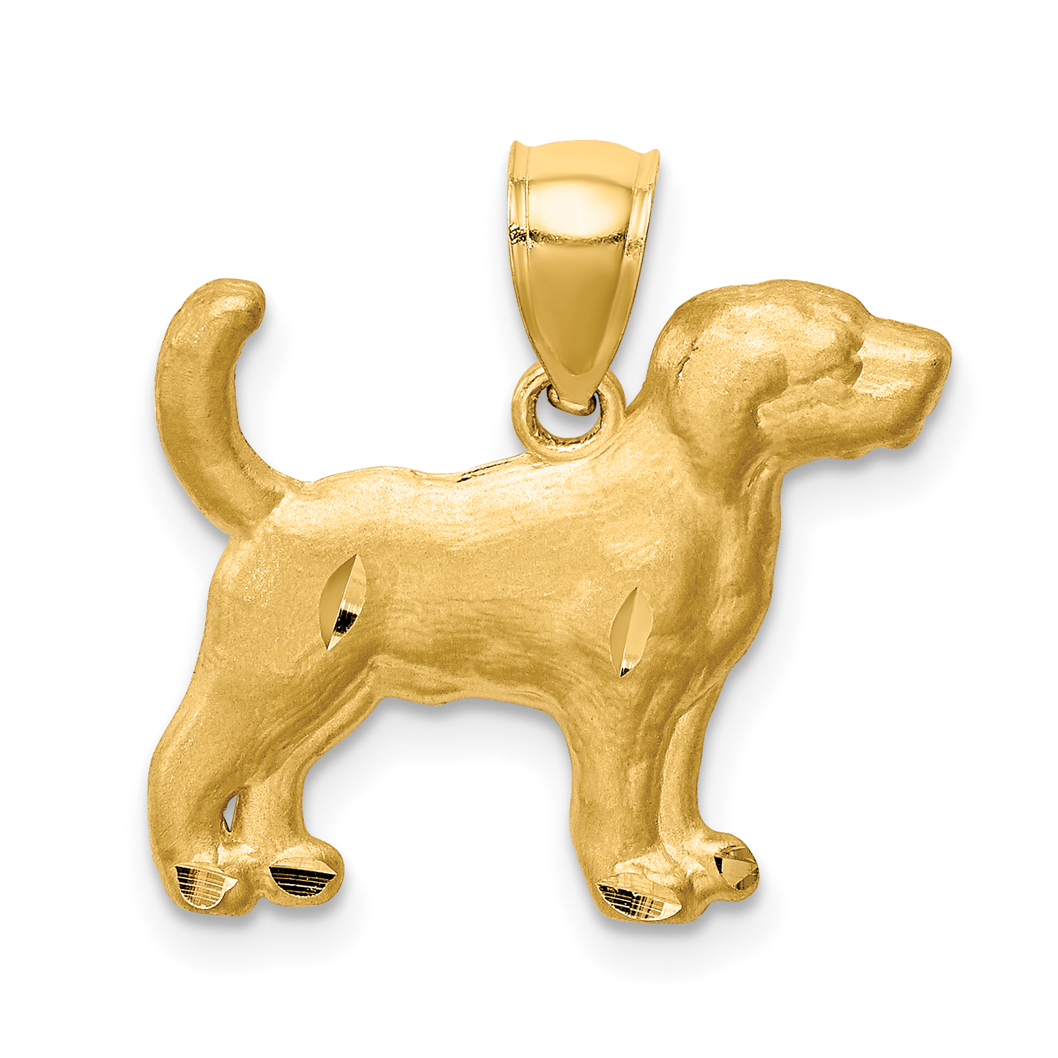 14K Diamond-cut Beagle Pendant (C4734)