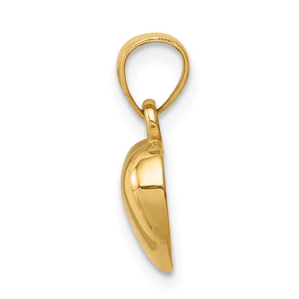 14K Polished One-sided Heart Pendant (C4743)