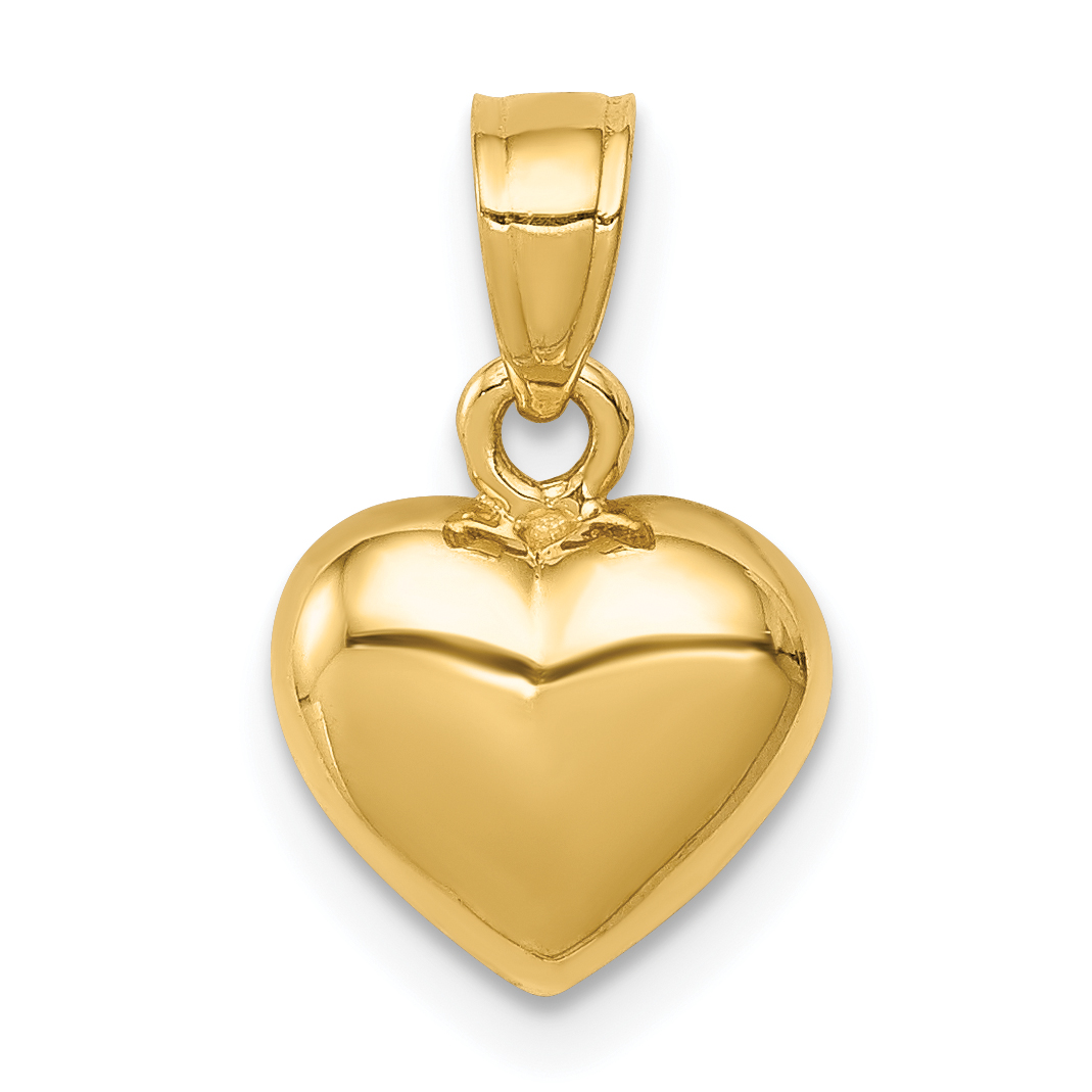 14K Polished One-sided Heart Pendant (C4743)