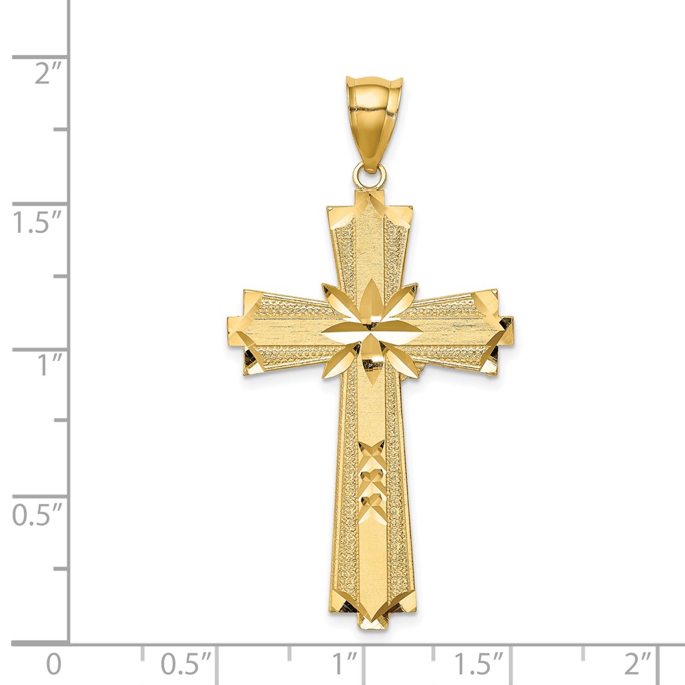 14K Diamond-cut Cross Pendant (C4759)