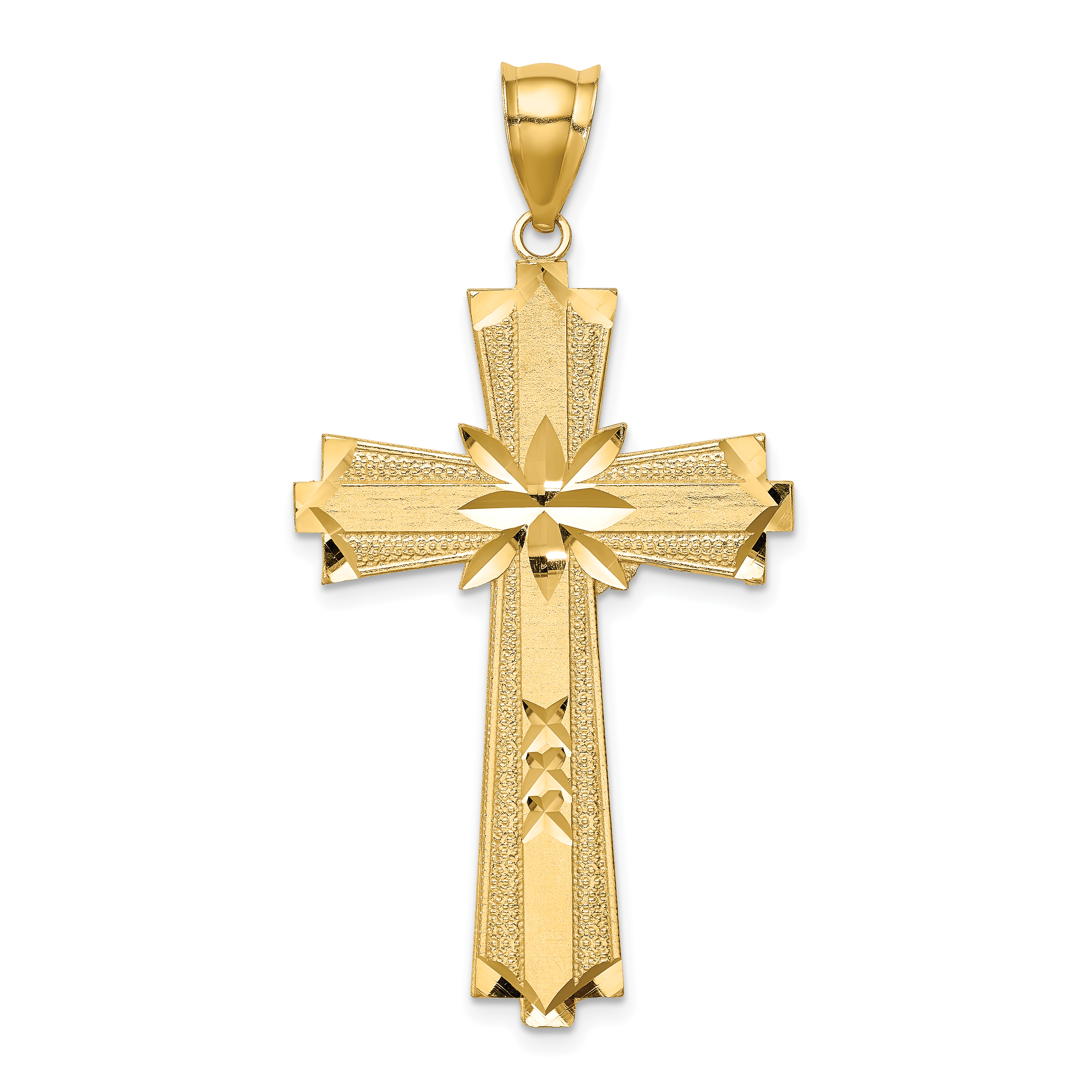 14K Diamond-cut Cross Pendant (C4759)