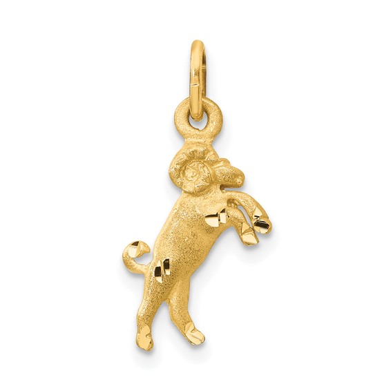 Gold Diamond-cut Zodiac Charm