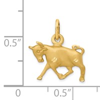 14K Satin Diamond-cut Taurus Zodiac Charm view 2