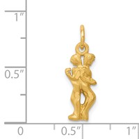 14K Yellow Gold Satin Diamond-cut Gemini Zodiac Charm view 4