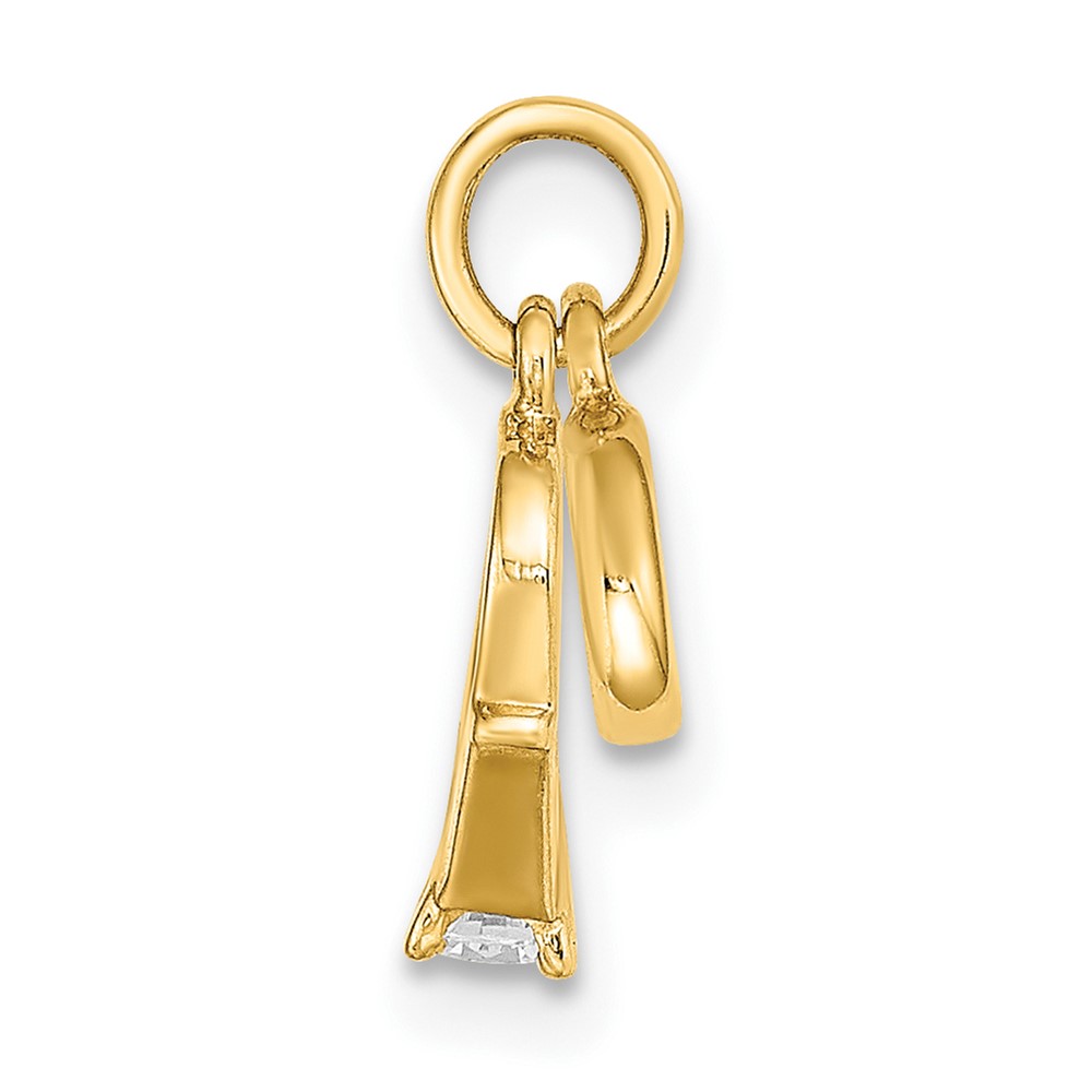 14k CZ Mini 3D Wedding Ring Charm (C4799)