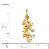 14K Yellow Gold Satin Diamond-cut Leo Zodiac Charm view 3