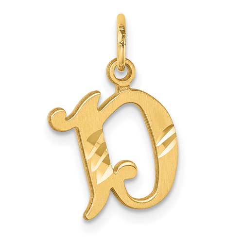 14K Diamond-cut Letter E Initial Charm