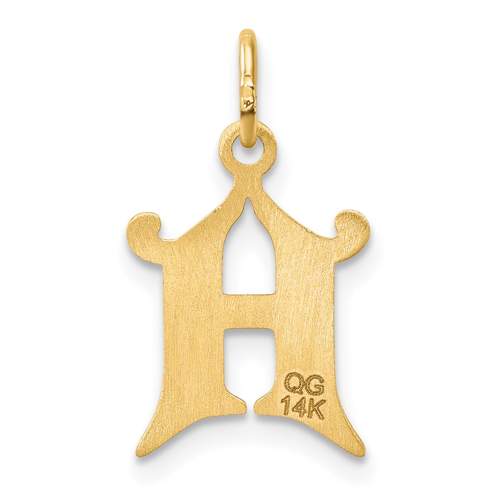 14K Diamond-cut Letter H Initial Charm (C4833H)