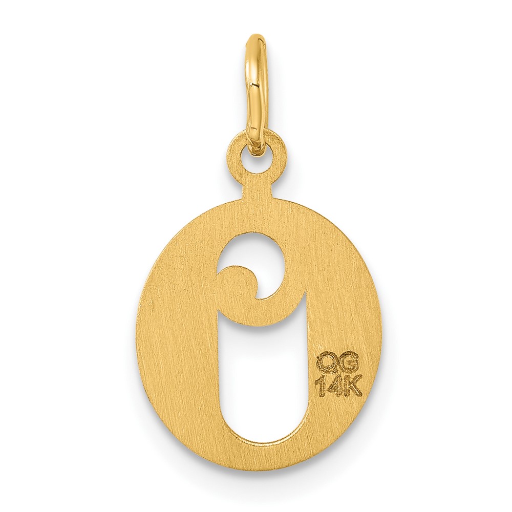 14K Diamond-cut Letter O Initial Charm (C4833O)