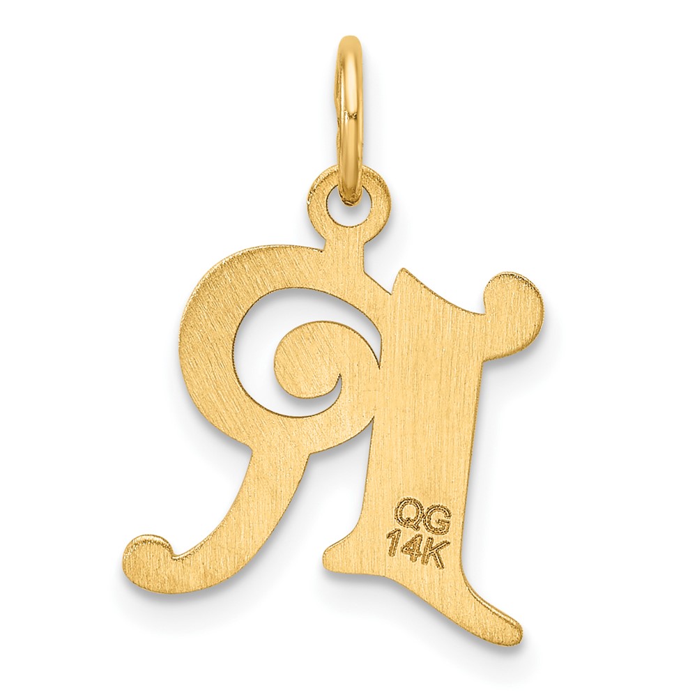14K Diamond-cut Letter R Initial Charm (C4833R)