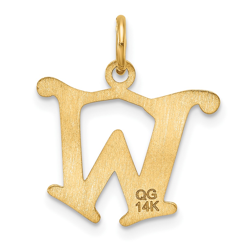 14K Diamond-cut Letter W Initial Charm (C4833W)