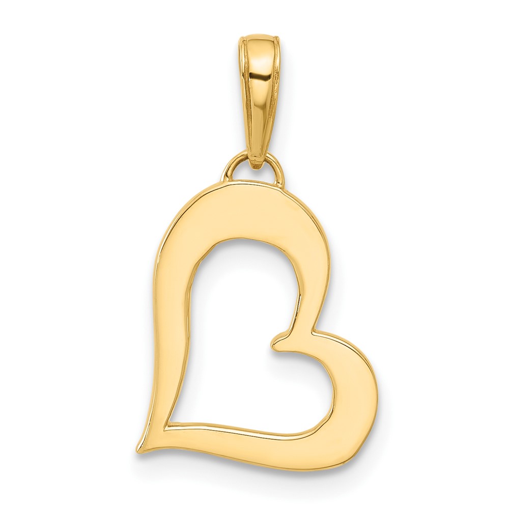 14k and White Rhodium D/C Heart Pendant (C4839)